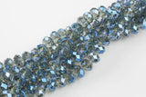 12mm Crystal Rondelle -2 or 5 or 10 STRANDS- Mystic Blue Caste