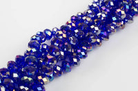 12mm Crystal Rondelle -2 or 5 or 10 STRANDS- Dark Sapphire AB