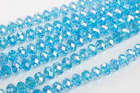 12mm Crystal Rondelle -2 or 5 or 10 STRANDS- Light Aquamarine ab