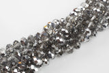 12mm Crystal Rondelle -2 or 5 or 10 STRANDS- Half Silver