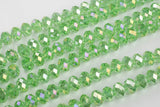 12mm Crystal Rondelle -2 or 5 or 10 STRANDS- Light Peridot AB
