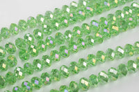 12mm Crystal Rondelle -2 or 5 or 10 STRANDS- Light Peridot AB