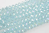 12mm Crystal Rondelle -2 or 5 or 10 STRANDS- Light Blue Chalcedony