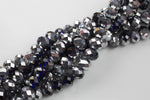 12mm Crystal Rondelle -2 or 5 or 10 STRANDS- Blue Silver