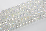 10mm or 12mm Crystal Rondelle -2 or 5 or 10 STRANDS- Clear AB