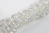 10mm or 12mm Crystal Rondelle -2 or 5 or 10 STRANDS- Clear AB