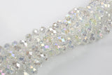 10mm or 12mm Crystal Rondelle -2 or 5 or 10 STRANDS- Clear AB
