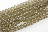 12mm Crystal Rondelle -2 or 5 or 10 STRANDS- Smoke