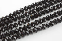 12mm Crystal Rondelle -2 or 5 or 10 STRANDS- Black