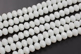 12mm Crystal Rondelle -2 or 5 or 10 STRANDS- White Jade