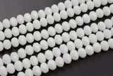 12mm Crystal Rondelle -2 or 5 or 10 STRANDS- White Jade