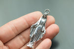 1 Pretty Virgin Mary Maria Pendant Pewter Charms 22x58mm 1434-16751