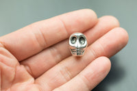 1 Skull Head Style PEWTER SPACER BEADS 16x19mm 1437-16306