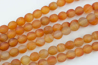 Natural Matte Banded Gray Agate Round Lantern 12mm and 14mm - In Full 15.5 Inch Strand Gemstone Beads