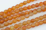 Natural Matte Banded Gray Agate Round Lantern 12mm and 14mm - In Full 15.5 Inch Strand Gemstone Beads