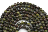 Natural Faceted Dragon Bloodstone Blood Stone Jasper, High Quality in Faceted Round, 6mm 8mm 10mm 12mm- Full 15.5 Inch - Gemstone Beads