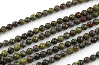 Natural Faceted Dragon Bloodstone Blood Stone Jasper, High Quality in Faceted Round, 6mm 8mm 10mm 12mm- Full 15.5 Inch - Gemstone Beads