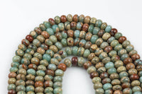 Natural AFRICAN OPAL smooth roundel sizes 6mm, 8mm, 10mm, 12mm- Full 15.5 Inch Strand Smooth Gemstone Beads