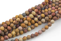 Natural Sunset Mookaite Jasper- Matte Round sizes. 4mm, 6mm, 8mm, 10mm, 12mm, 14mm- Full 15.5 Inch Strand AAA Quality AAA Quality