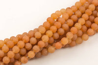 Natural Orange Averturine, High Quality in Matte Round - 6mm 8mm 10mm 12mm AAA Quality Gemstone Beads