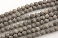 Natural Gray Mai Jasper High Quality in Matte Round AAA Quality Gemstone Beads