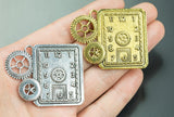 2 Large Clocks Watch Pewter Pendant / Charms 48x38mm 1331-15219