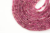 Ruby Beads Full Strands-15.5 inches 2-3mm- Nice Size Hole- Diamond Cutting, High Facets- Nice and Sparkly- Faceted Round