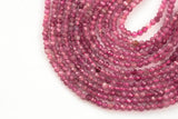 Ruby Beads Full Strands-15.5 inches 3-3.5mm- Nice Size Hole- Diamond Cutting, High Facets- Nice and Sparkly- Faceted Round