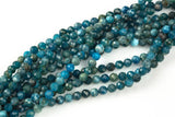 Natural Apatite Beads Full Strands-15.5 inches- 2mm, 3mm, 4mm- Nice Size Hole- Diamond Cutting, High Facets-Nice and Sparkly- A