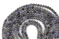 Natural Iolite Quartz Beads Full Strands-15.5 inches-3mm- Nice Size Hole- Diamond Cutting, High Facets-Nice and Sparkly-Faceted Round