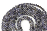 Natural Iolite Quartz Beads Full Strands-15.5 inches-3mm- Nice Size Hole- Diamond Cutting, High Facets-Nice and Sparkly-Faceted Round