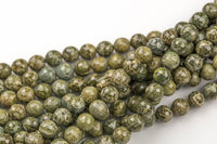 Natural Ocean Bree Jasper- Faceted Round sizes. 4mm, 6mm, 8mm- Full 15.5 Inch strand AAA Quality Gemstone Beads