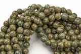 Natural Ocean Bree Jasper- Faceted Round sizes. 4mm, 6mm, 8mm- Full 15.5 Inch strand AAA Quality Gemstone Beads