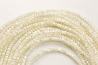 Gorgeous Mother of Pearl, High Quality in Irregular Roundels-4mm and 6mm- Full 16 inch strand-