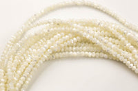 Gorgeous Mother of Pearl, High Quality in Irregular Roundels-4mm and 6mm- Full 16 inch strand-