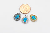 Hand of Fatima Blue Opal Charms / Pendants - Gold Silver Gunmetal 12mm