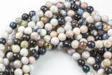 Natural Dendrite Opal Faceted round sizes 6mm and 8mm Gemstone Beads