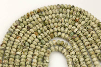 Natural Rhyolite Rain Forest Jasper Faceted Roundel Full Strand , 8mm- Full 15.5 Inch Strand Gemstone Beads