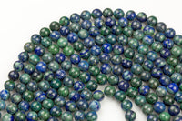 Chrysocolla , High Quality in Round- 6mm, 8mm, 10mm, 12mm, 14mm- Full 16 Inch strand AAA Quality Smooth Gemstone Beads