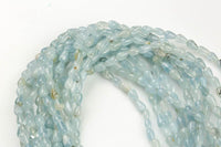 Natural aquamarine Cone beads in full strands- 5*8mm Smooth Gemstone Beads