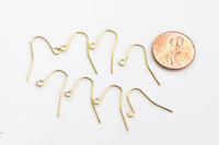 Plain Perfect Sized Earring Wire Earwire FIshhook Fish Hook 21mm - Gold Plated - About 50 pairs / 100 pieces per order