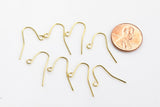 Plain Perfect Sized Earring Wire Earwire FIshhook Fish Hook 21mm - Gold Plated - About 50 pairs / 100 pieces per order