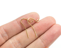 Plain Perfect Sized Earring Wire Earwire FIshhook Fish Hook 21mm - Gold Plated - About 50 pairs / 100 pieces per order