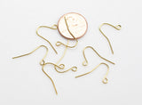Plain Perfect Sized Earring Wire Earwire FIshhook Fish Hook 21mm - Gold Plated - About 50 pairs / 100 pieces per order