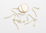 Plain Perfect Sized Earring Wire Earwire FIshhook Fish Hook 21mm - Gold Plated - About 50 pairs / 100 pieces per order