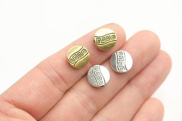 11 Coin PEWTER BEADS 12mm- 57-9609