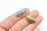 4 Fish PEWTER BEADS 10x24mm- 48-8077