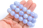 Natural Blue Laced Chalcedony bracelet A quality, 7 inches, one size fits all- stackable bracelet AAA Quality Gemstone Beads