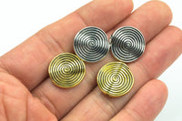 7 Coin Swirl PEWTER BEADS 15x16mm- 77-378