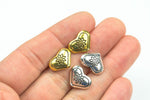 8 Heart PEWTER BEADS 12x15mm- 92-10616